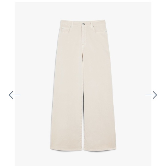 $295 Weekend Maxmara COTTON DRILL WIDE-LEG
TROUSERS size 10 color sand NWT - Picture 6 of 7